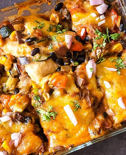Vegetable enchilada casserole
