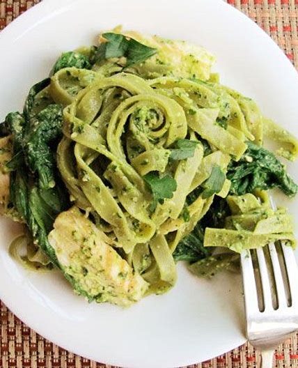 Chicken with Spinach Tagliatelle and Parsley Pesto Recipe