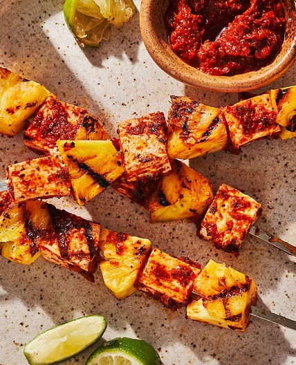 Chipotle Tofu & Pineapple Skewers