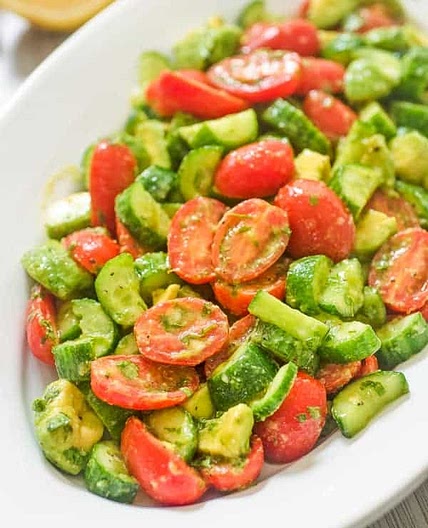 Cucumber Tomato Avocado Salad
