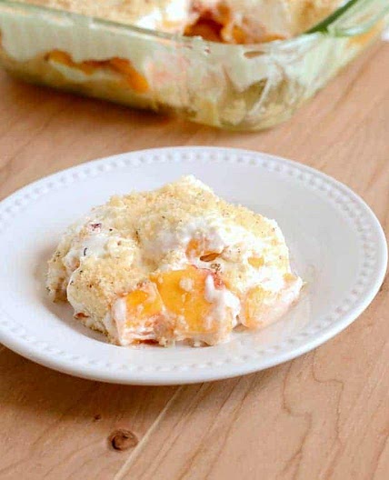 Layered Peaches and Cream Dessert