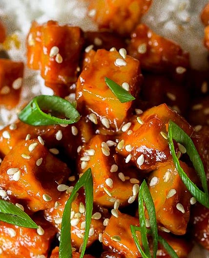 Spicy Orange Glazed Tofu