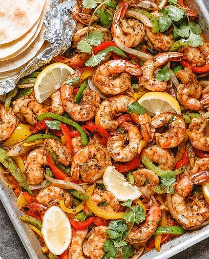 Sheet Pan Shrimp Fajitas