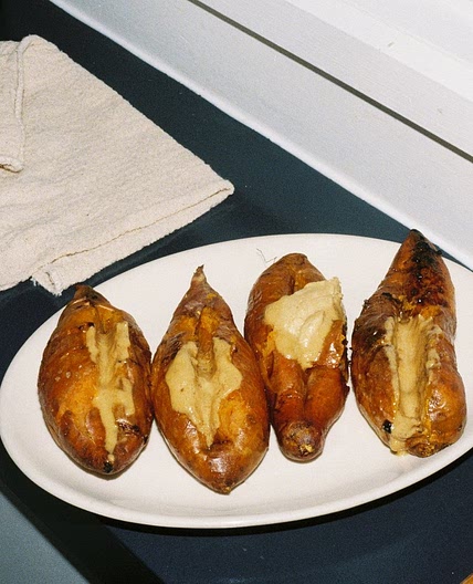 Sweet potatoes with miso butter