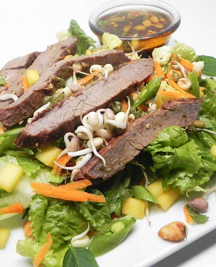 Flank Steak on Thai Mango Salad