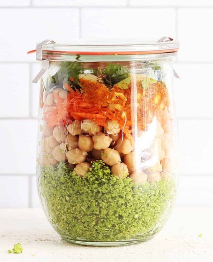 Broccoli Chickpea Salad + Peanut Dressing