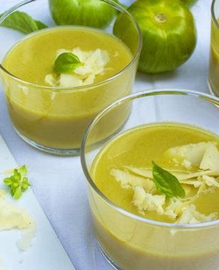 Gaspacho tomates vertes et cantal