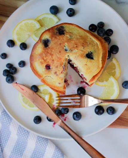 Vegan Lemon Blueberry Pancakes