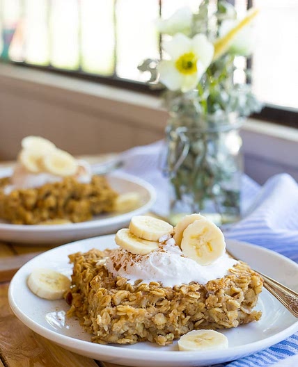 Peanut Butter and Banana Oatmeal Bake