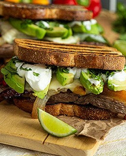 Sirloin Steak Fajita Grilled Cheese Sandwich