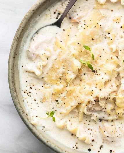 Creamy White Chicken Lasagna Soup