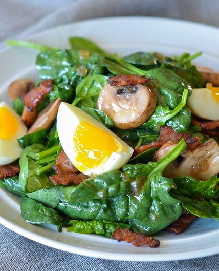 Spinach Salad with Warm Bacon Dressing