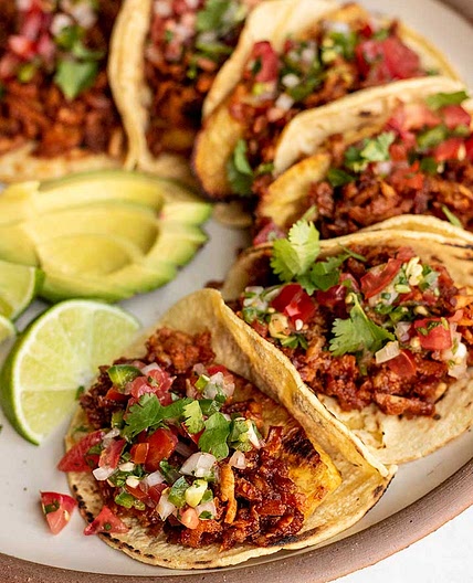 Orange Chipotle Shredded Tofu Tacos