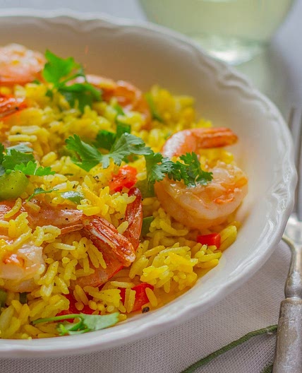 Puerto Rican Rice with Shrimp and Peppers