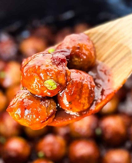 Slow Cooker Cranberry BBQ Meatballs