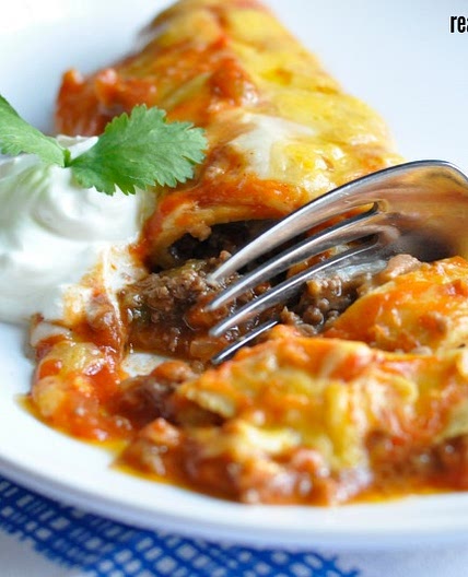 30-Minute Mondays--Beef & Bean Enchiladas