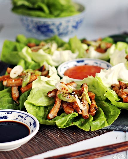 Korean BBQ Style Spicy Pork Lettuce Wraps