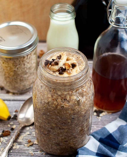 Chocolate Chip Banana Bread Overnight Oats