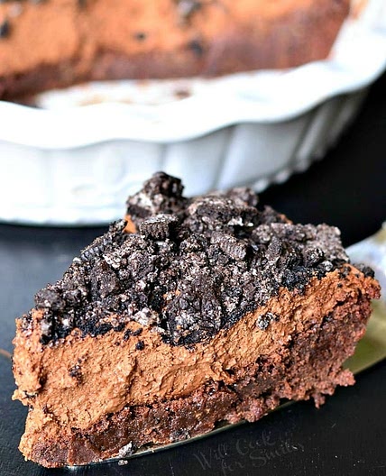 Brownie Bottom Chocolate Mousse Pie