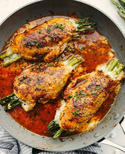 Cheesy Asparagus Stuffed Chicken