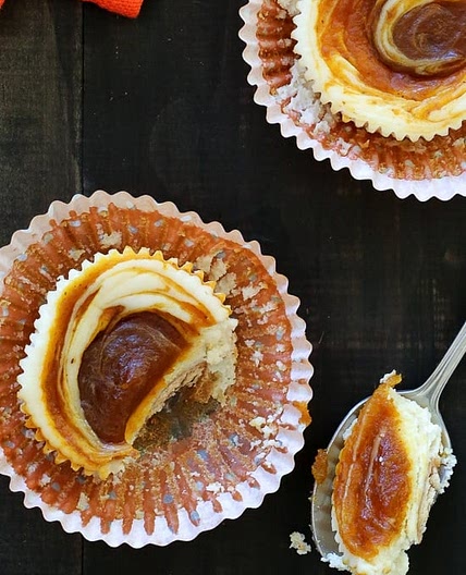 Pumpkin Swirl Cheesecake Yogurt Cupcakes