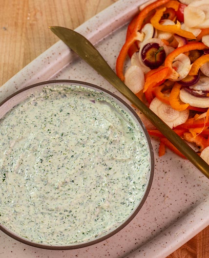 High Protein Green Goddess Cottage Cheese Yogurt Dip