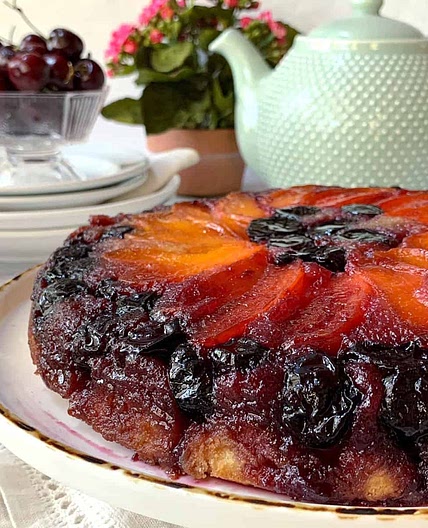 Apricot Cherry Upside Down Cake