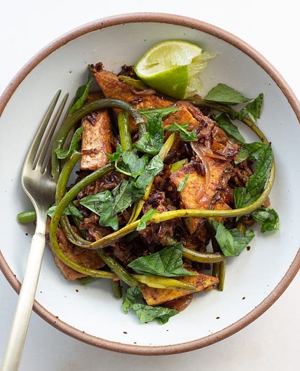 Garlic Scape Tofu Curry