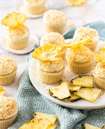 Pineapple Coconut Cupcakes (Pina Colada Cupcakes)