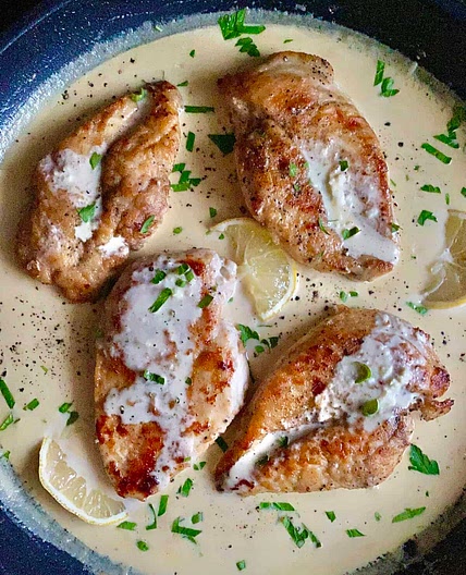 Creamy Lemon Crispy Chicken