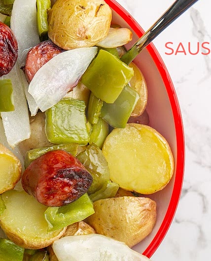 Flavorful Sausage, Potato, and Onion in the Air Fryer