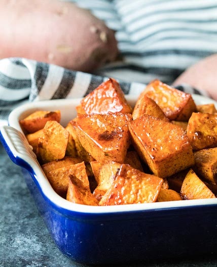 Roasted Sweet Potatoes with Honey and Cinnamon