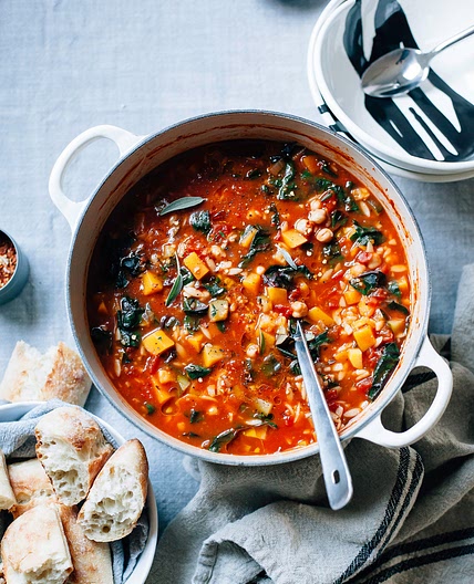 Butternut Minestrone with Sage, Chickpeas & Chard
