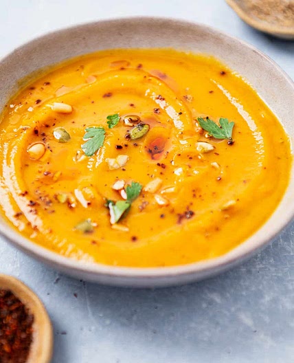 Butternut Squash Soup with Apple, Fennel, and Aleppo Pepper