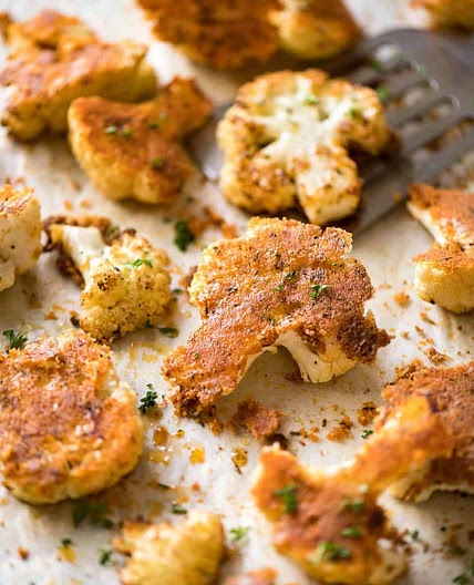 Roasted Parmesan Crusted Cauliflower