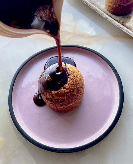 Brown sugar prosperity cake with butterscotch sauce