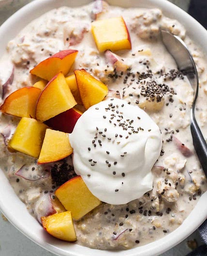 Peaches and Cream Overnight Oats