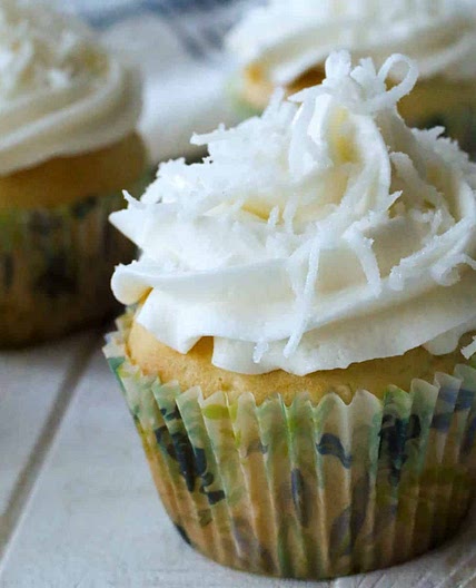 Easy Coconut Cupcakes with Coconut Buttercream Frosting