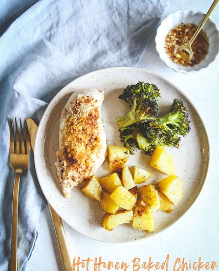 Hot Honey Baked Chicken Sheet Pan Dinner
