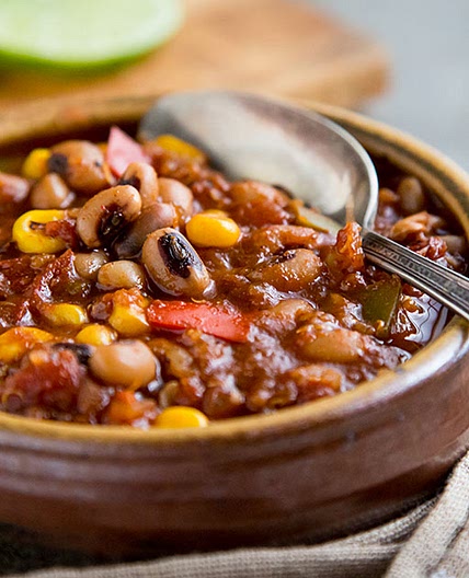 Black-eyed Pea Chili with Quinoa and Corn