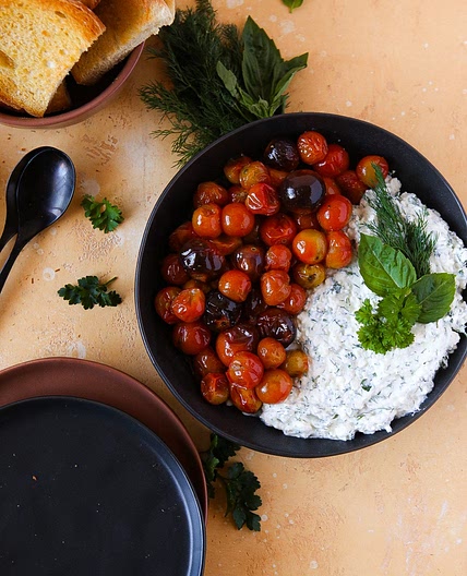 Roasted Tomatoes with Whipped Feta and Fresh Herbs