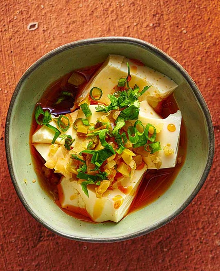 Silken Tofu with Soy Sauce and Chili Oil Recipe