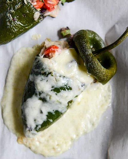 Cheesy Summer Stuffed Poblanos