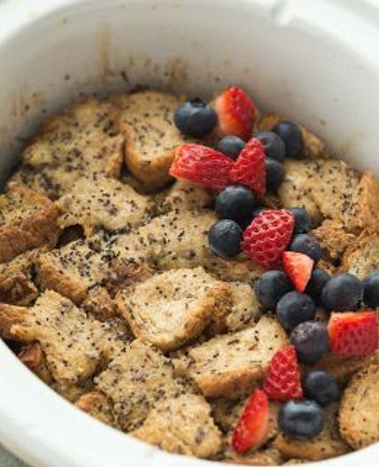 Overnight Slow Cooker Lemon Poppy Seed French Toast (oven instructions)