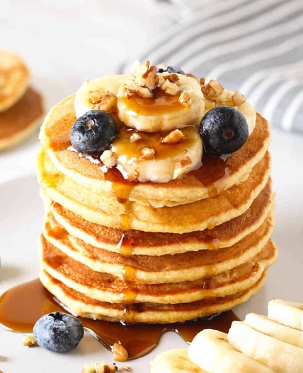 Vegan Banana Chickpea Flour Protein Pancakes