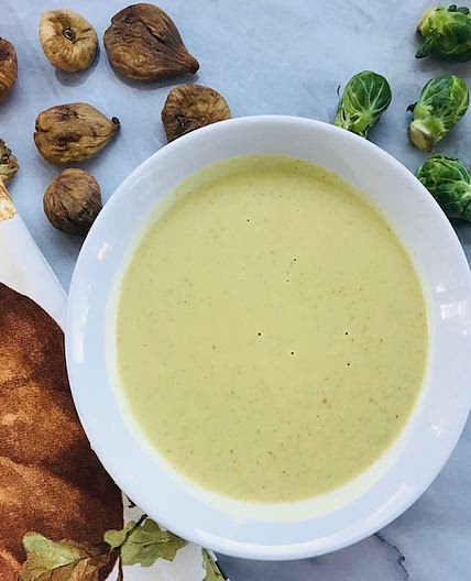 Creamy Brussels Sprouts and Fig Soup