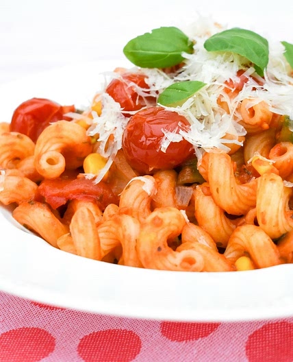 Summer Vegetable Pasta with Peppers & Corn