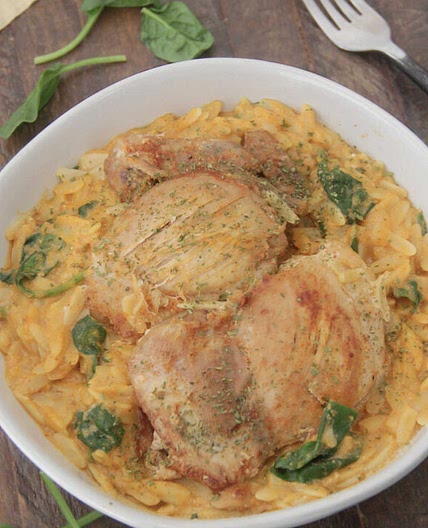 One-Pot Pumpkin Orzo and Chicken