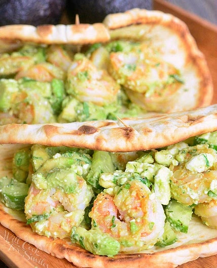 Avocado Shrimp Flatbread Sandwich