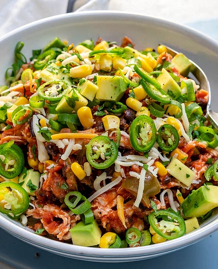 Clean Eating Crockpot Mexican Chicken Bowls!